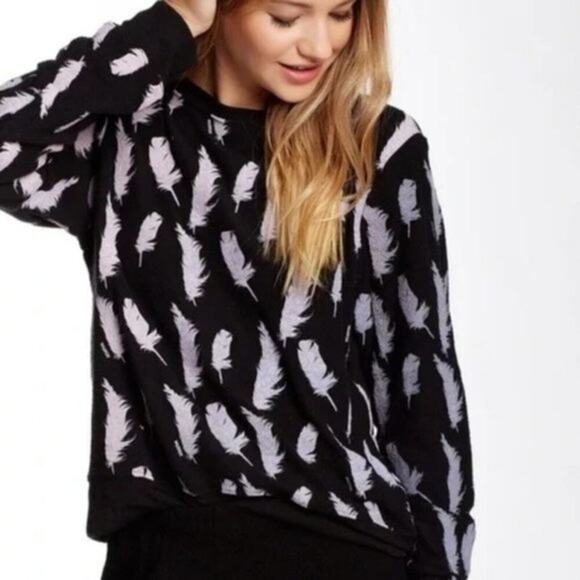 Wildfox Pillow Fight Feather Sweatshirt Sweater Slouchy Pullover Top - Picture 1 of 12